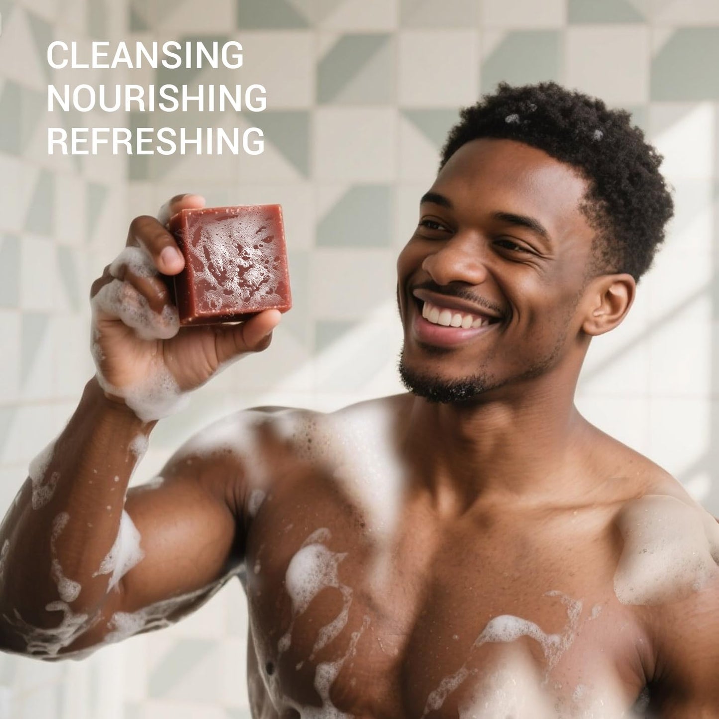 Rinse & Robust Mens Pine Tar Soap Bar Set, 4 Pack Natural Handmade Cleansing Bar Soap for Men, Exfoliating & Moisturizing Bath Soap with Pine Tar & Shea Butter | 5.3 oz of 4 Bars