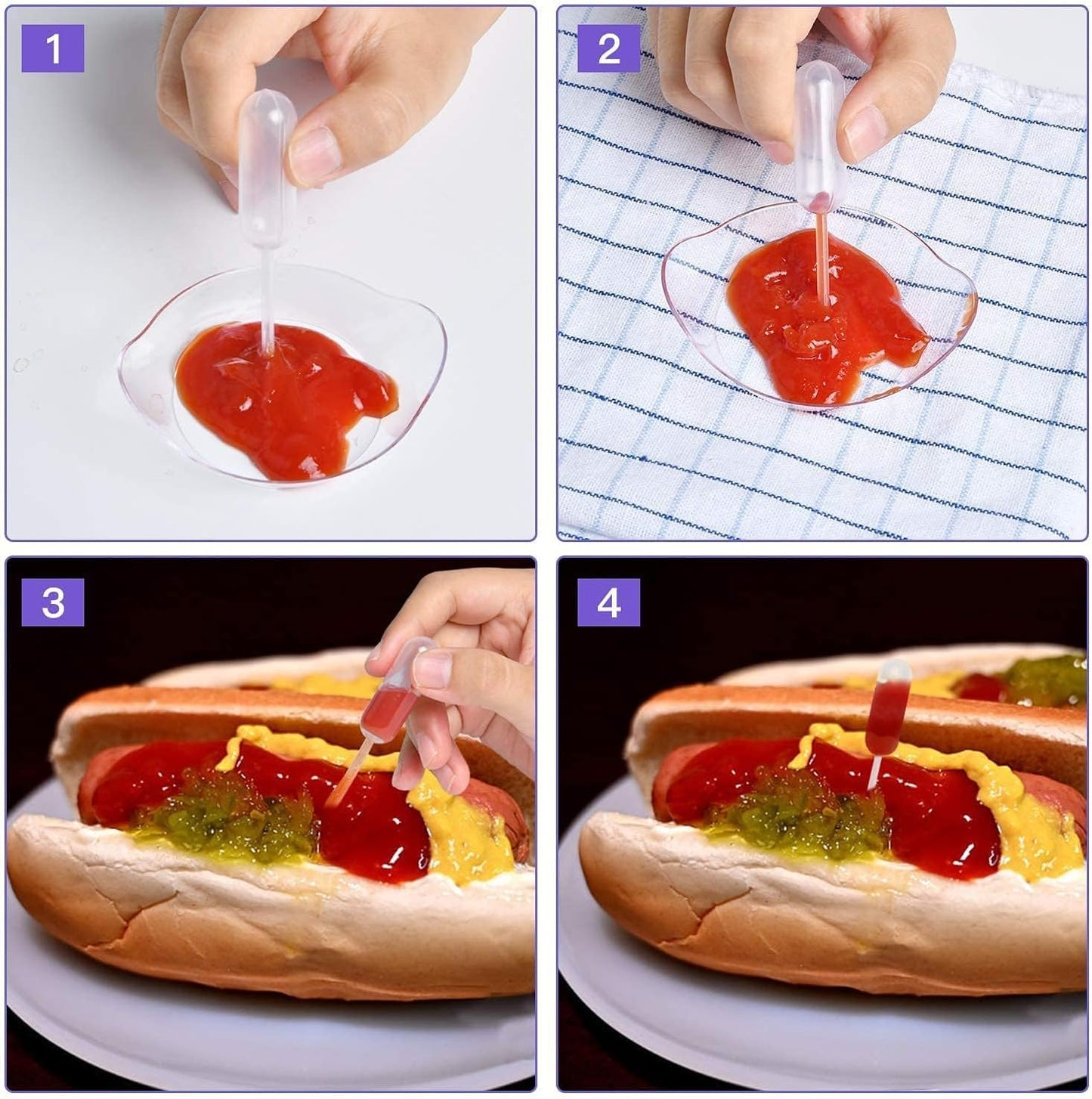 100 Pieces 4ml Cupcake Pipettes, Food Grade Plastic Disposable Pipettes Mini Liquid Injector (100-A)