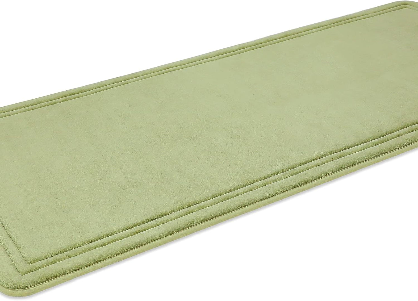 ITSOFT Memory Foam Bath Mat 59X23, Non Slip, Machine Washable, Quick Dry & Absorbent Rugs, Bath Mats for Bathroom Floor, Tub & Shower, Bathroom Rug, Sage Green