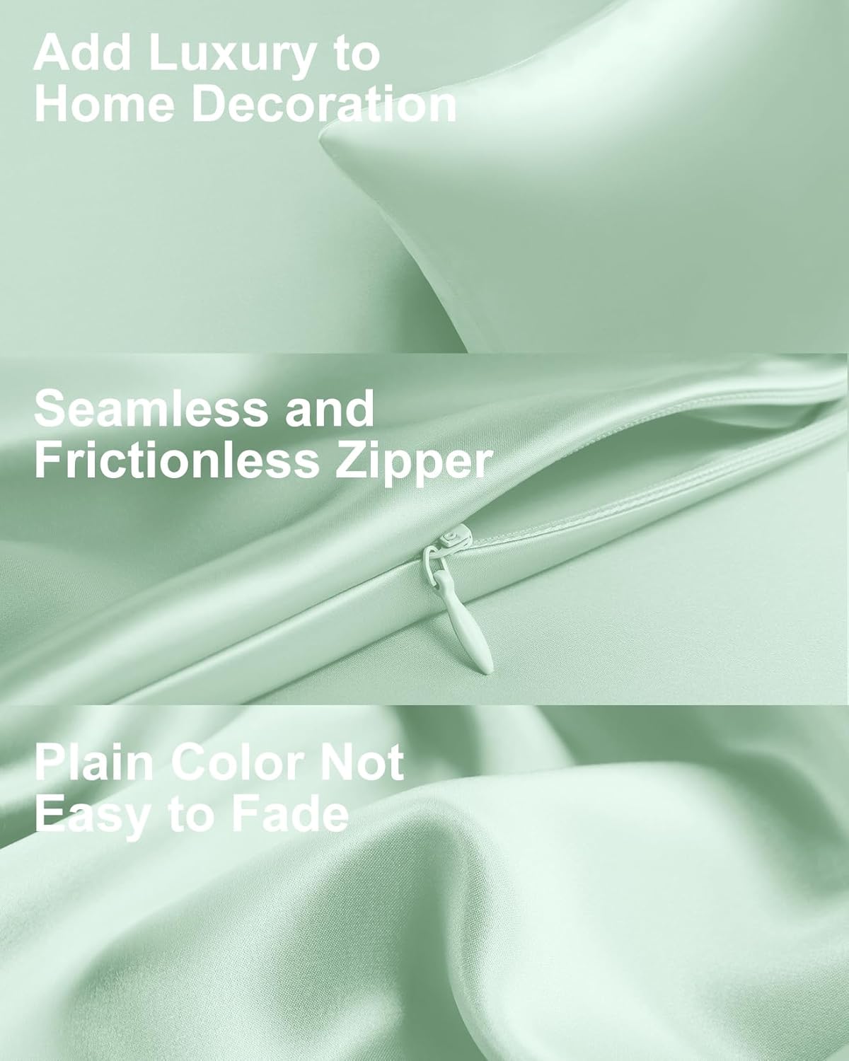 THXSILK Set of 2 100% Mulberry Silk Pillowcase for Hair and Skin, Pure Mulberry Silk Pillow Cases Ultra-Soft, Hypoallergenic Pillow Case Cover with Zipper (California King 20"x40", Turquoise Green)