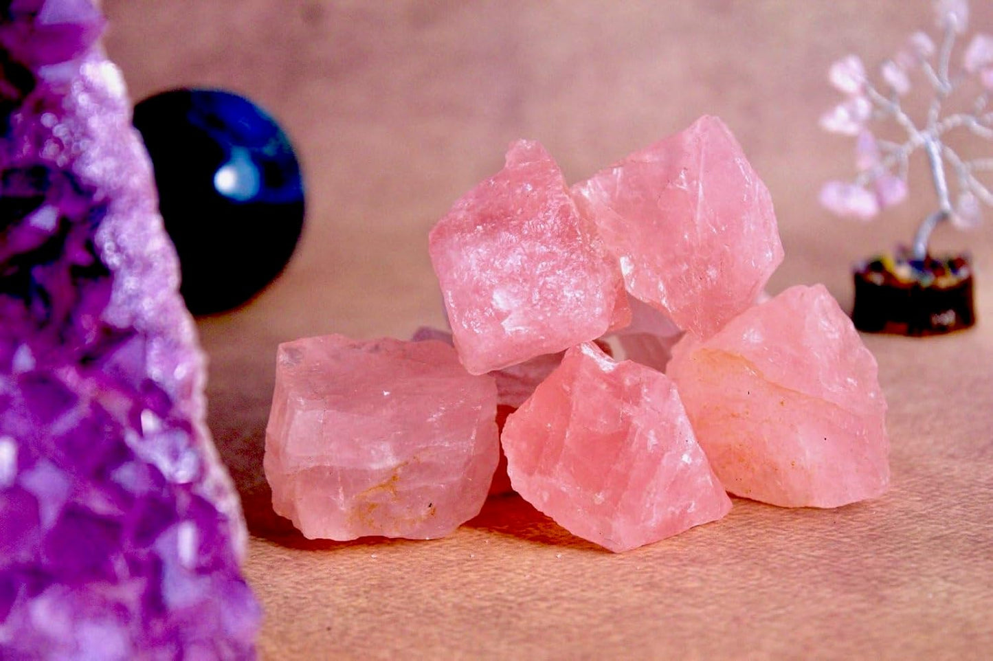 Rose Quartz Raw Crystals – Large 1.25-2.0” Natural Healing Stones for Love, Meditation, Chakra, Reiki, Crystal Grid, Energy Work, Tumbling, Wire Wrapping, and Spiritual Home Decor