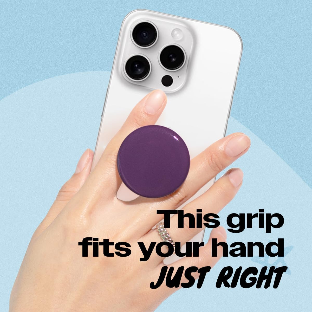 OnTheGrip Cute Solid Macaron Color Round Shape Collapsible Mobile Phone Grip Stand Holder for Smartphone Tablet Cell Phone Accessory (Purple)