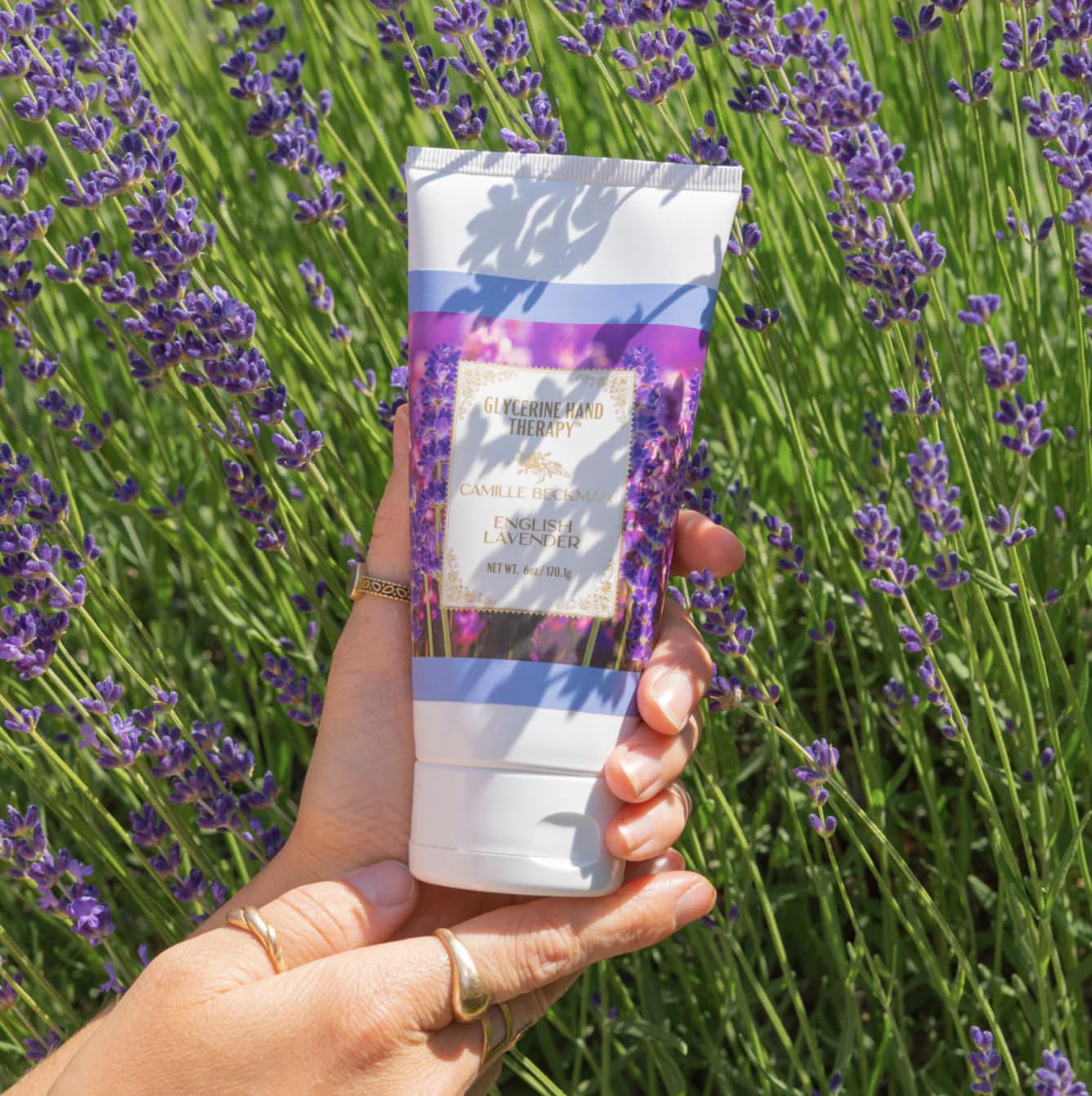 Camille Beckman Glycerine Hand Therapy Cream, English Lavender, 6 Ounce