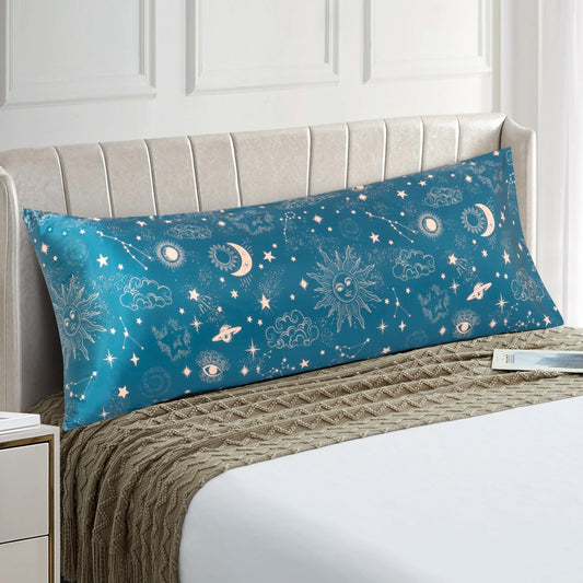 EXQ Home Satin Pillowcase for Hair Printed Sun Pillowcase Body Pillow Pillowcase, Super Soft Silky Body Pillow Cover Similar to Silk Pillow Cases, Gifts for Women Men (20x54 inches)
