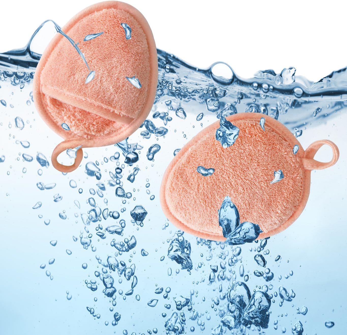 Reusable Makeup Remover Pads Soft Makeup Remover Cloths Washable Facial Makeup Cleansing Pads for Face,Lip,Eyes Orange 12PCS