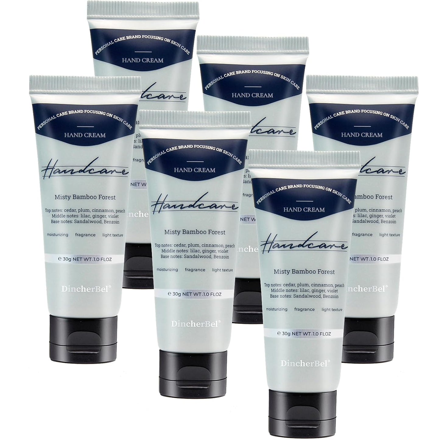 6 Pack Travel Size Hand Cream Set - 1 oz Moisturizing Lotion for Dry Cracked Hands, Misty Bamboo Forest Scented Hand Lotion Gift for Women, Nurses, Teachers, Bridesmaids Gifts