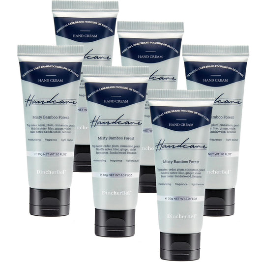 6 Pack Travel Size Hand Cream Set - 1 oz Moisturizing Lotion for Dry Cracked Hands, Misty Bamboo Forest Scented Hand Lotion Gift for Women, Nurses, Teachers, Bridesmaids Gifts