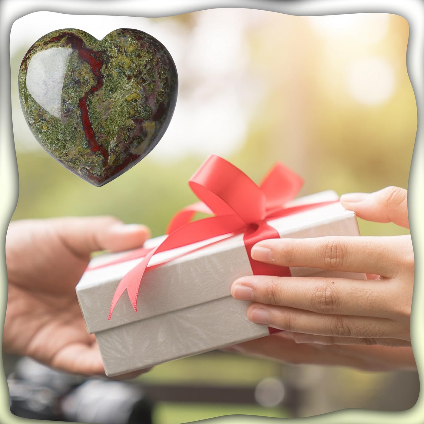 MAIBAOTA 60 mm Dragon Stone Crystals Large Heart Stone Healing Crystals Natural Crystal Heart Reiki Gemstone Polished Heart Shaped Rocks Meditation Mothers Day Crystal Gifts for Mom Her