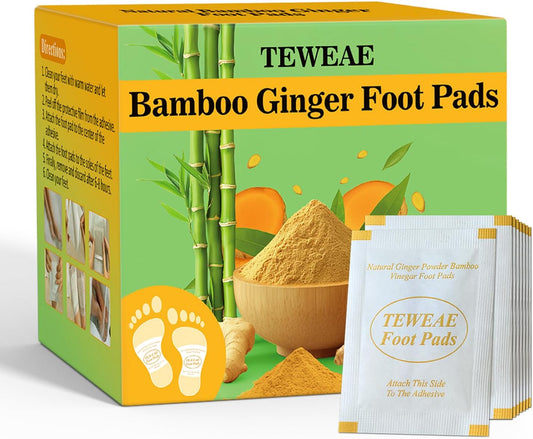 62 Pads Foot Pads Natural Turmeric & Ginger, Wormwood, Bamboo Vinegar, Included 62Pads Goodnight Patches and 62 Adhesive Sheets