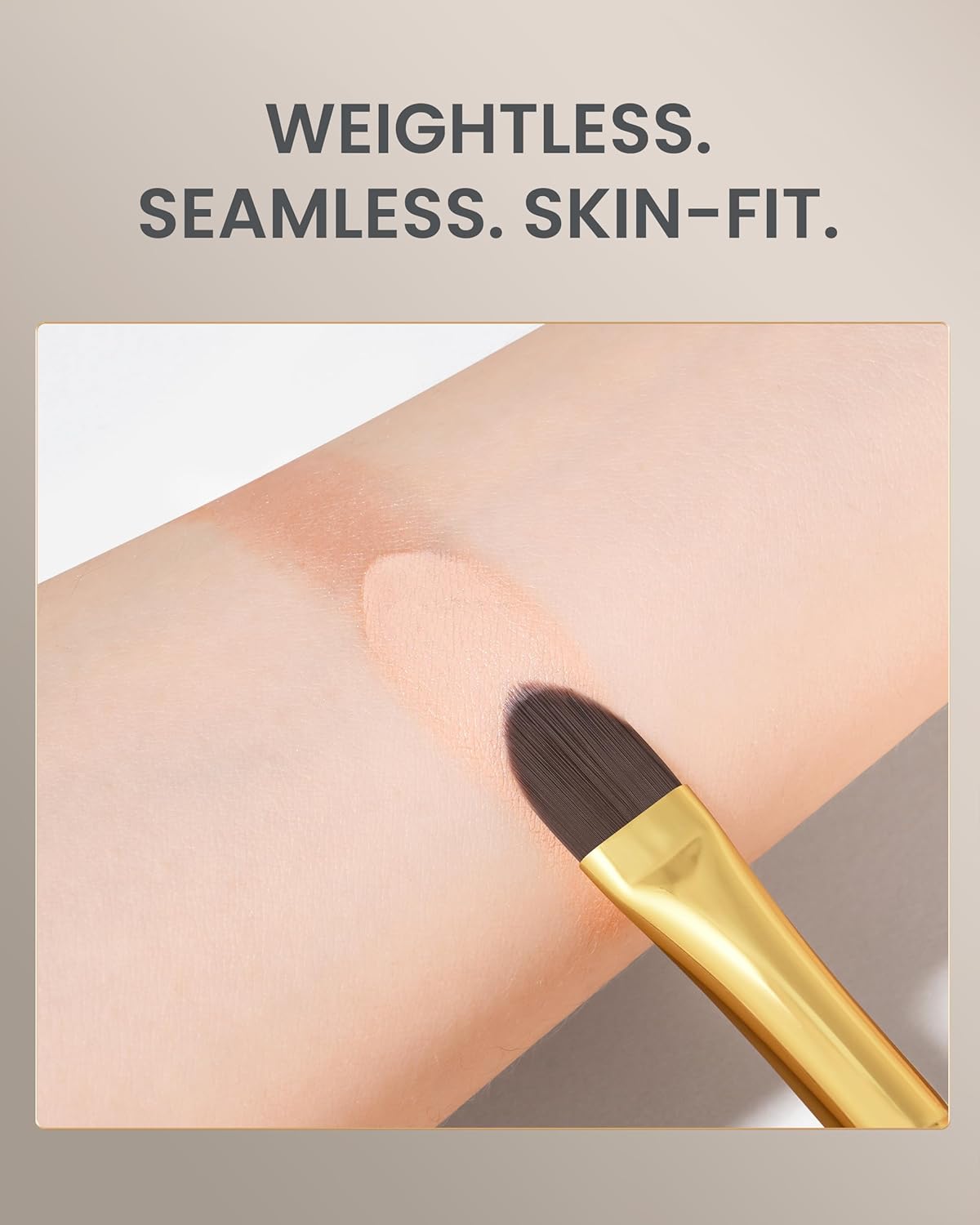 Desert Oak Series Pro Concealer Duo - Wide Teardrop & Micro Detail Brush Set for Under Eyes, Acne Scars & Redness, Bubinga Wood Handles (CM 194 & 195 Kit)