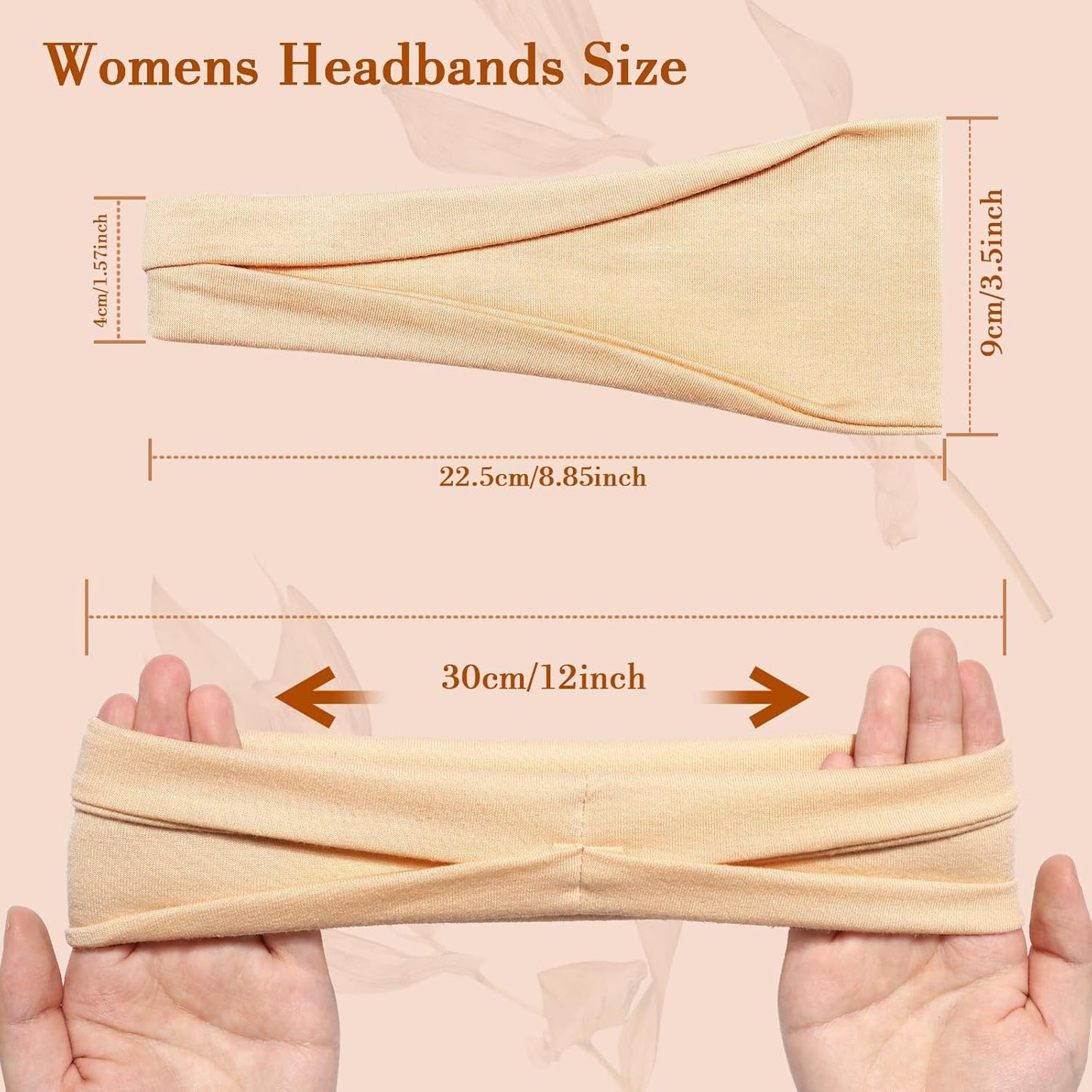 obeoby Headbands for Women, 8 Pack Wide Stretchy Headbands for Daily Use Sport Yoga Running, Stocking Stuffers for Women