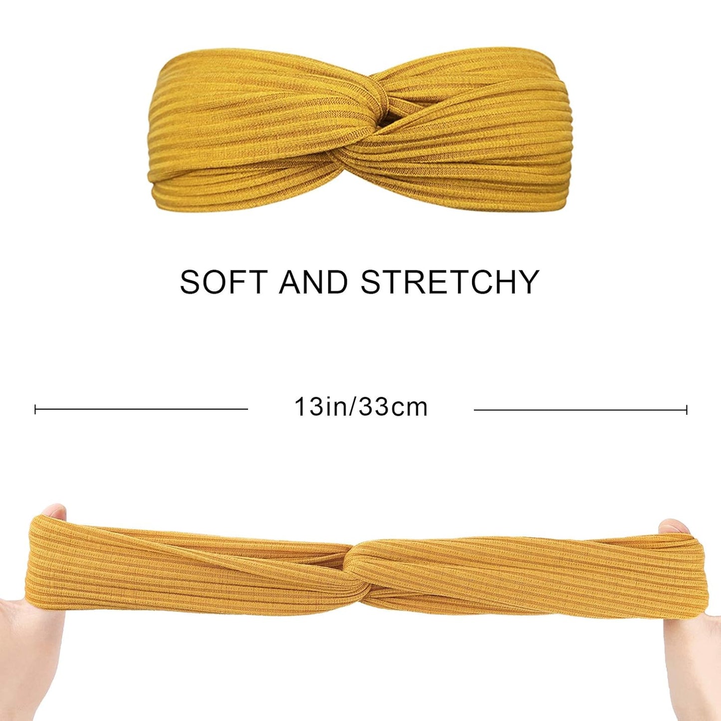 DRESHOW 10 Pack Make Up Headbands for Women Knit Vintage Cross Elastic Head Wrap Hair Accessories