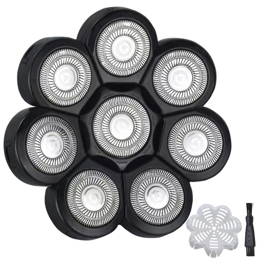 Electric Shaver Replacement Head 8 Heads for Bald Men Wet and Dry Compatible Waterproof 8D Upgrade Replacement Blades