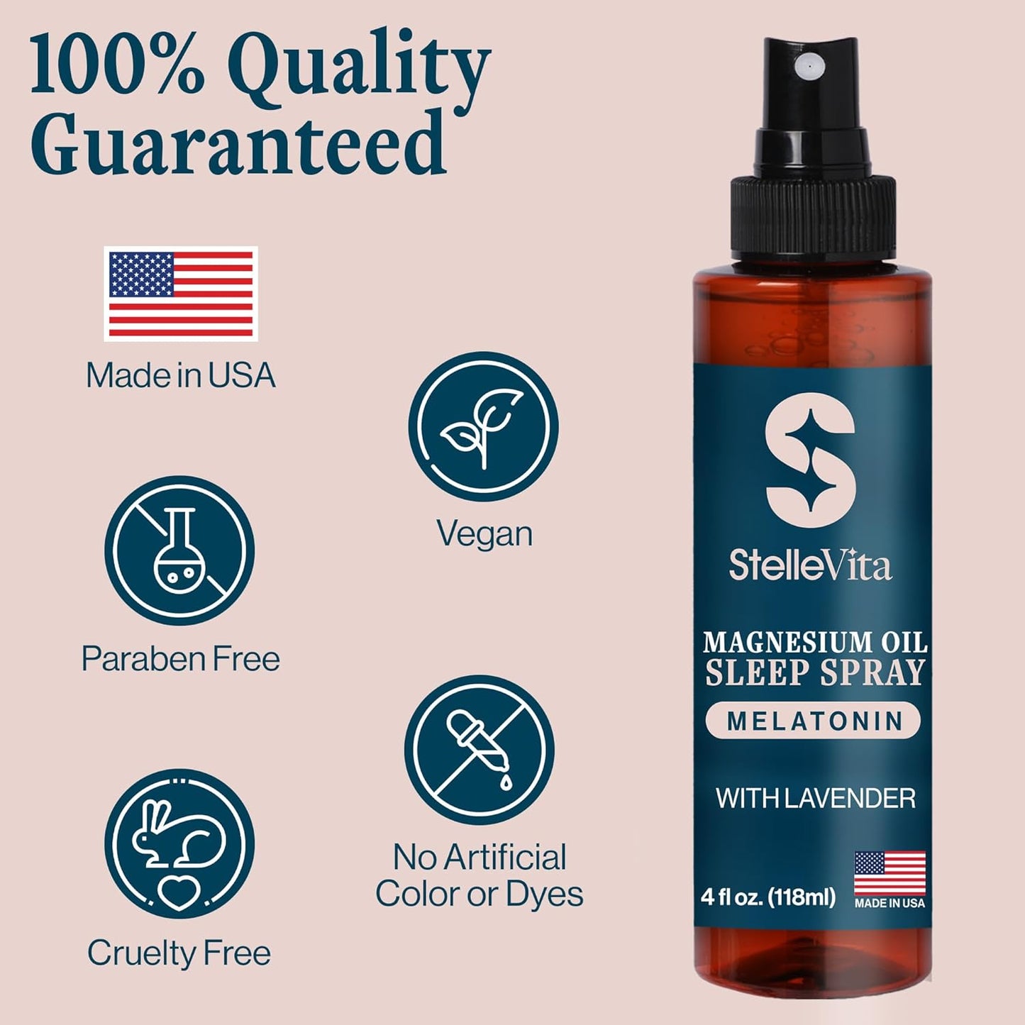 Magnesium Oil with Melatonin Sleep Spray and Lavender 4 oz – Topical Melatonin & Magnesium Spray for Feet, Sleep and Relaxation 100% Natural Made in USA