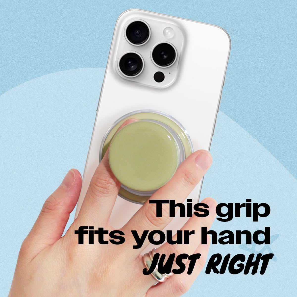 OnTheGrip Cute Solid Macaron Color Round Shape Collapsible Mobile Phone Grip Stand Holder for Smartphone Tablet Cell Phone Accessory (Ocean Green)