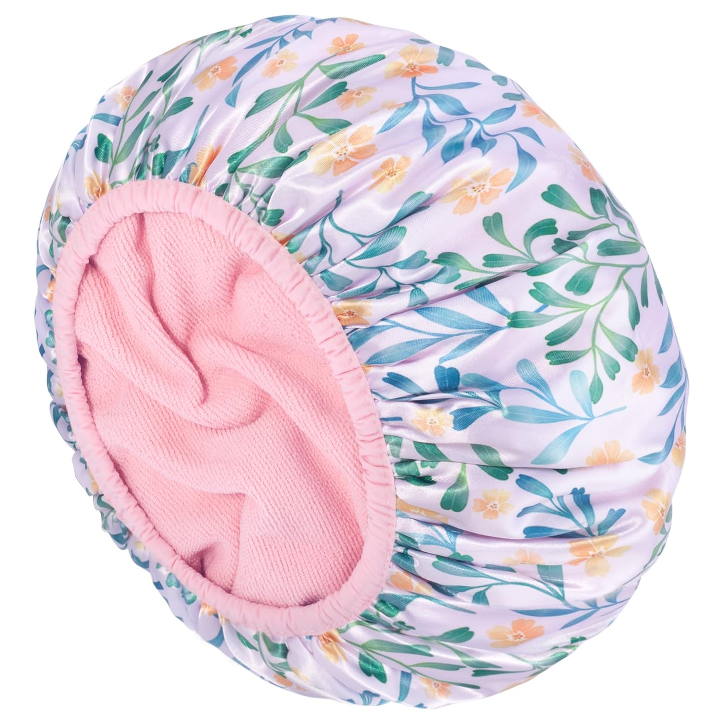 Shower Cap, Terry lined Reusable shower caps, Waterproof Large Shower Cap for Women, Hair cap Triple Layer Shower Caps for Long Thick Hair
