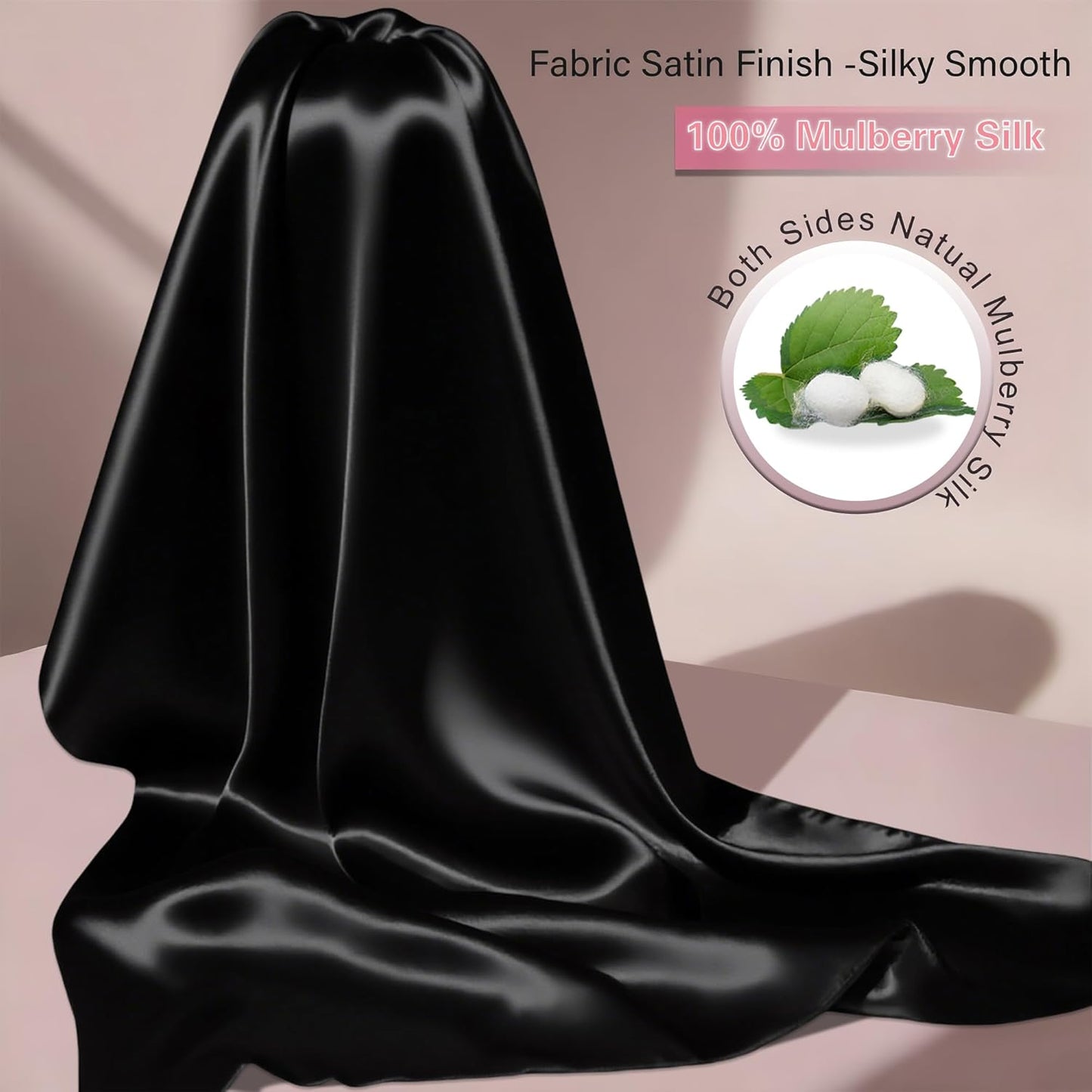 Mulberry Silk Pillow Cases Queen Size Set of 2, Ultra Smooth Soft Breathable Cooling Pillow Cases for Hot Sleepers, Silk Satin Pillowcases 2 Pack with Zipper for Hair and Skin, Gifts for Women