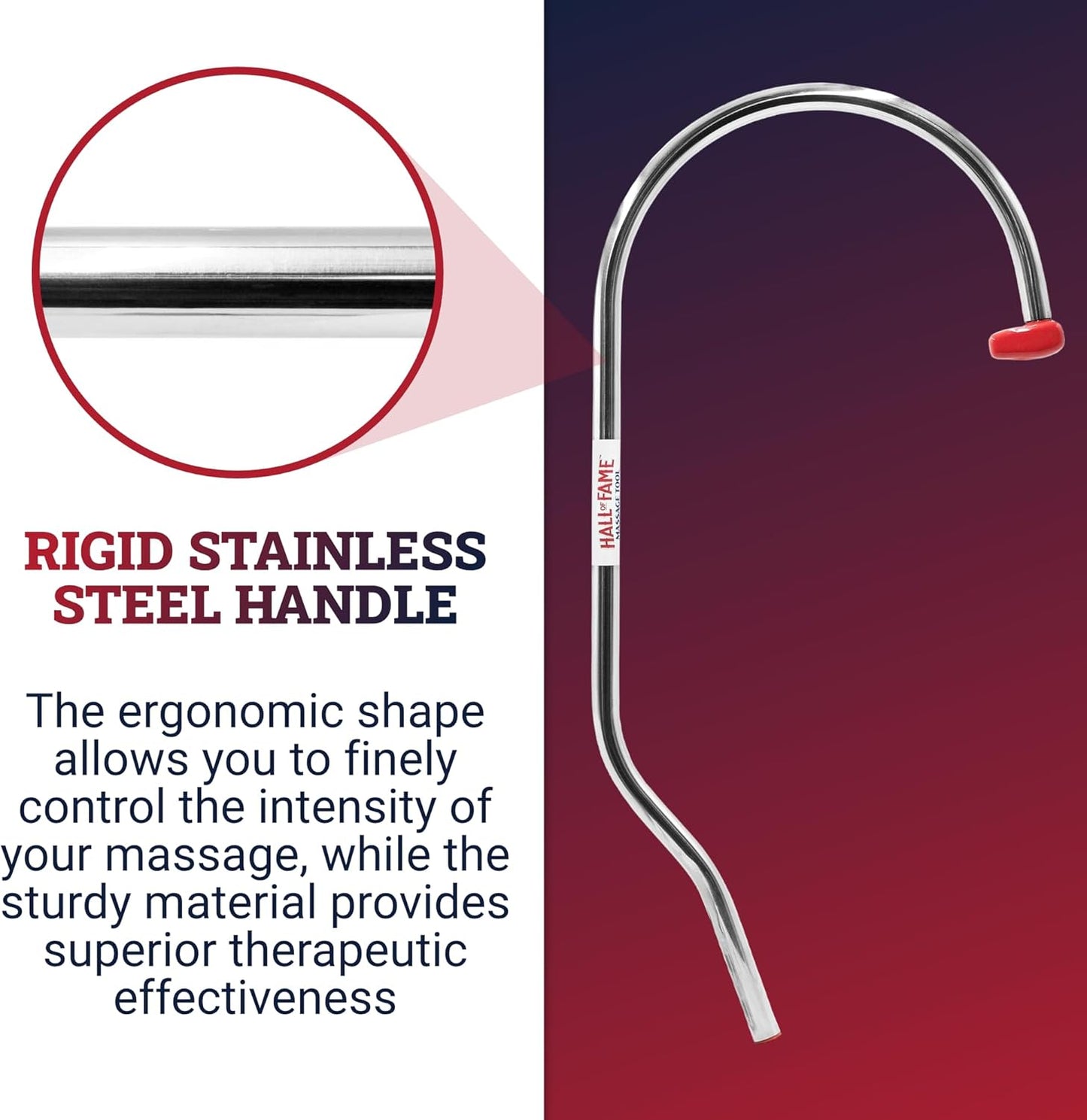 Hall of Fame Neck & Back Massager Tool - Trigger Point Massage Tool with Self Massage Hook for Pain Relief, Shoulder, Neck, and Back Muscle Knot Remover - Gift for Men and Women