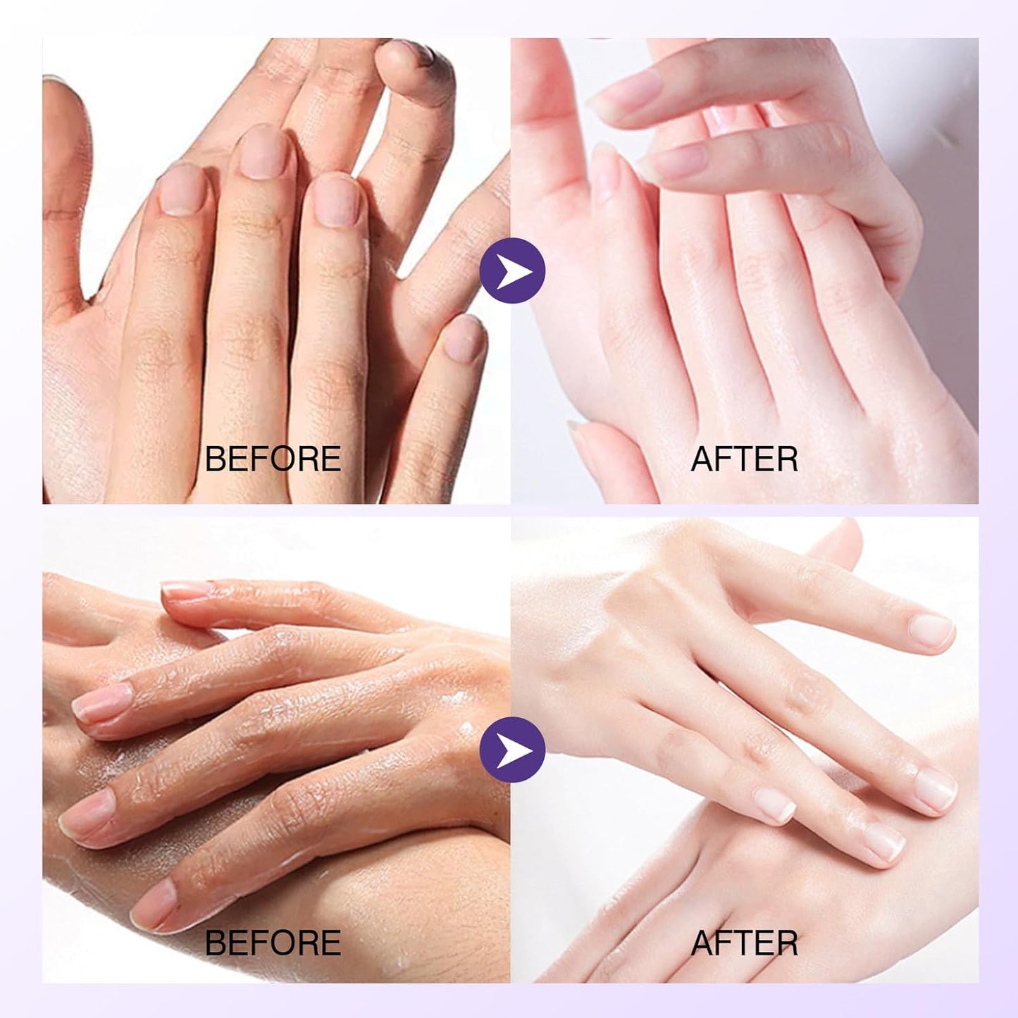 Mositurizing Hand Masks with Lavender, Hydrating Hand Glove for Dry Cracked Hands,Hand Mask Gloves for Soft and Smooth Touch Hands（6Pack）