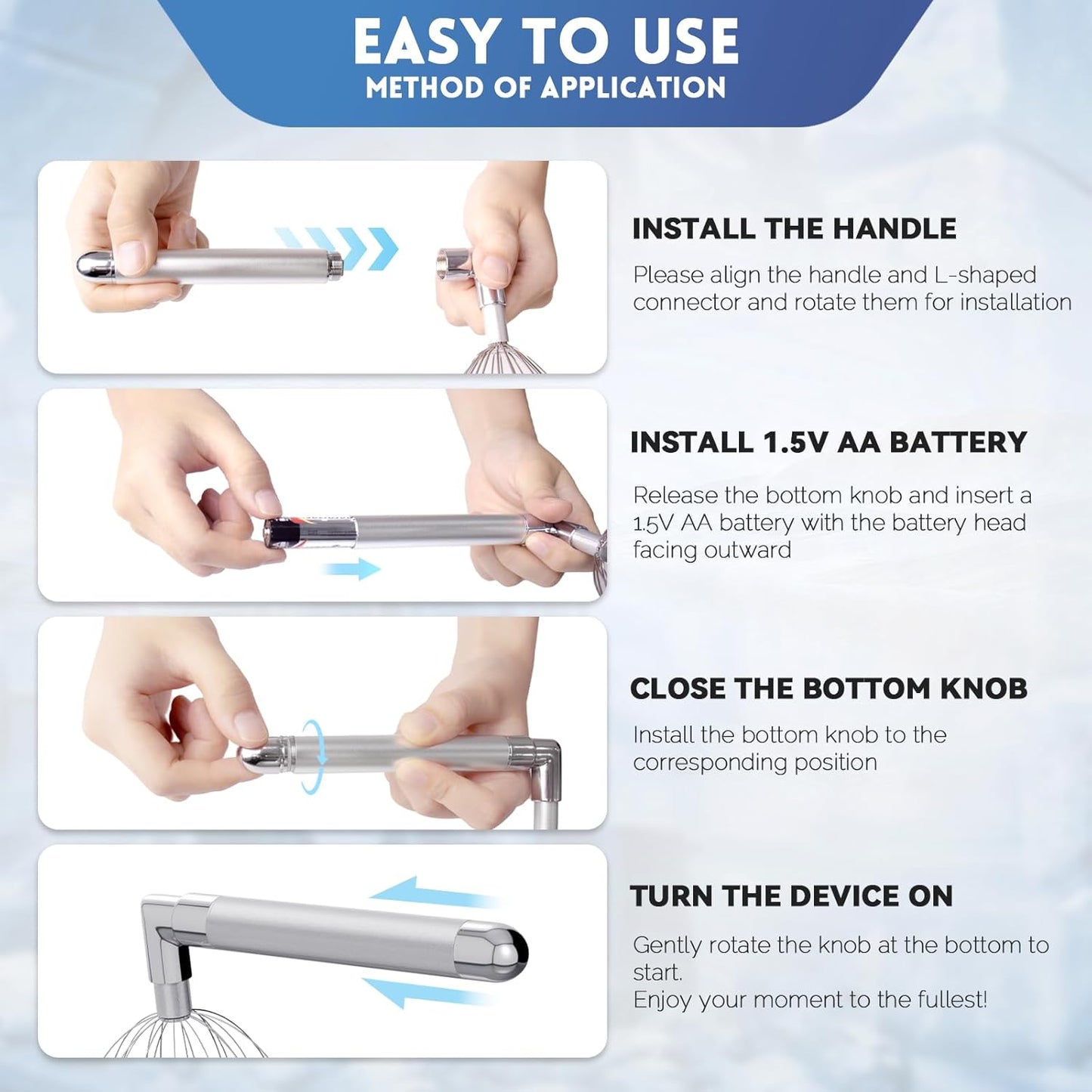 Head Massager Scalp, Vibrating Electric Scalp Massagers, Battery Powered Head Scratchers Massager Whisk Hair Massage Relax Tool with 20 Metal Fingers for Stress Relief, ldeal Gift for Women & Men