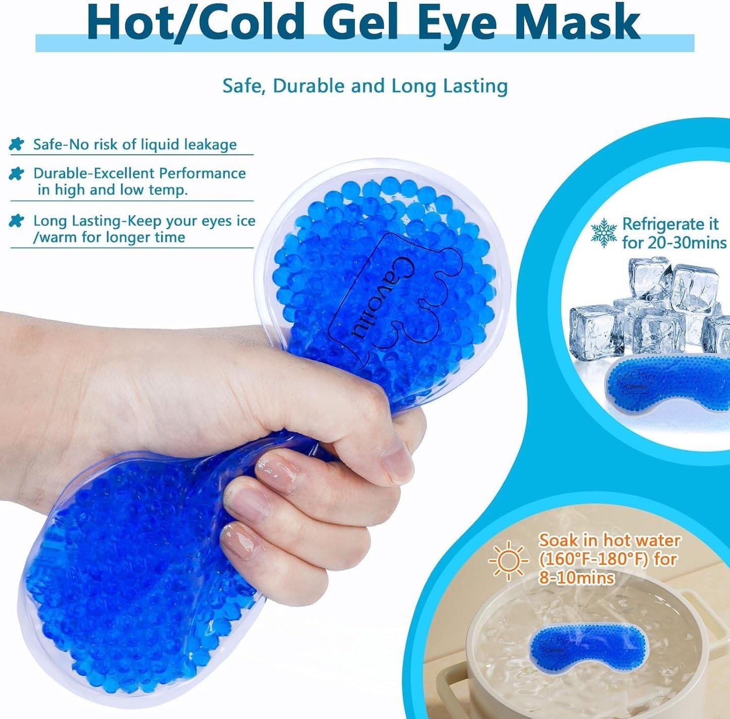 Sleep mask w/Cooling Gel Eye Mask, 2Packs Heated Eye Mask for Sleeping, Reusable Ice Silk Blackout Eye Cover Sleeping Mask for Travel, Home, Office, Yoga, Stocking Stuffers (Black+Pink)