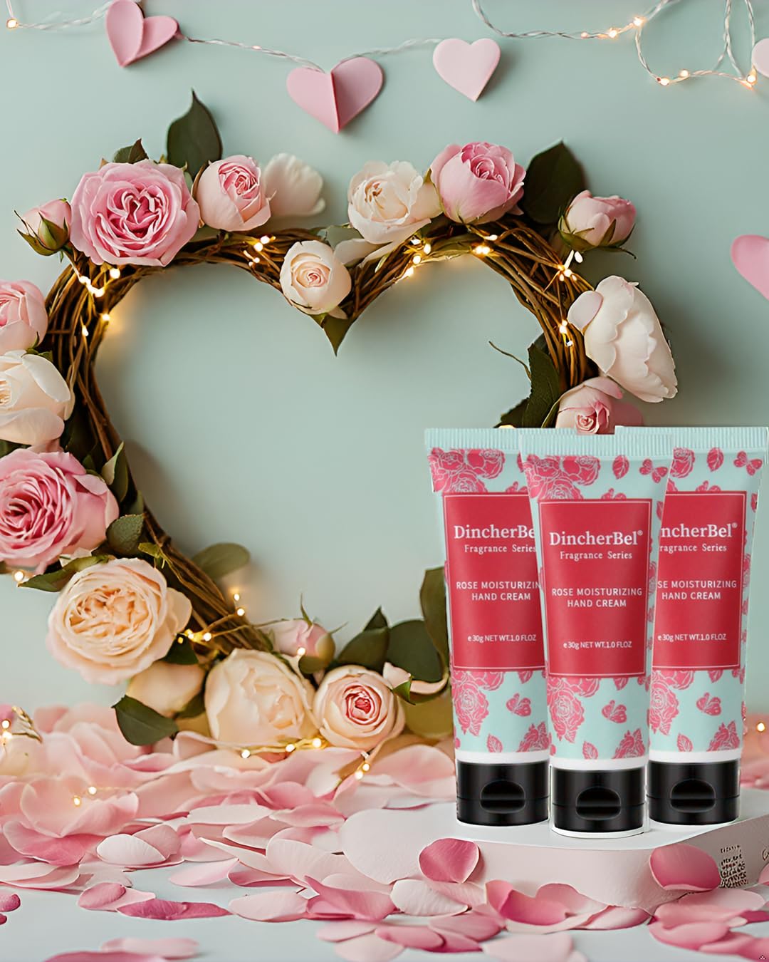 DincherBel 100 Pack Rose Moisturizing Hand Cream Set - Travel Size Non-Greasy Hand Lotion Set for Dry Skin, Instant Moisturizing Hand Cream for Women, 1.0 oz/30 ml