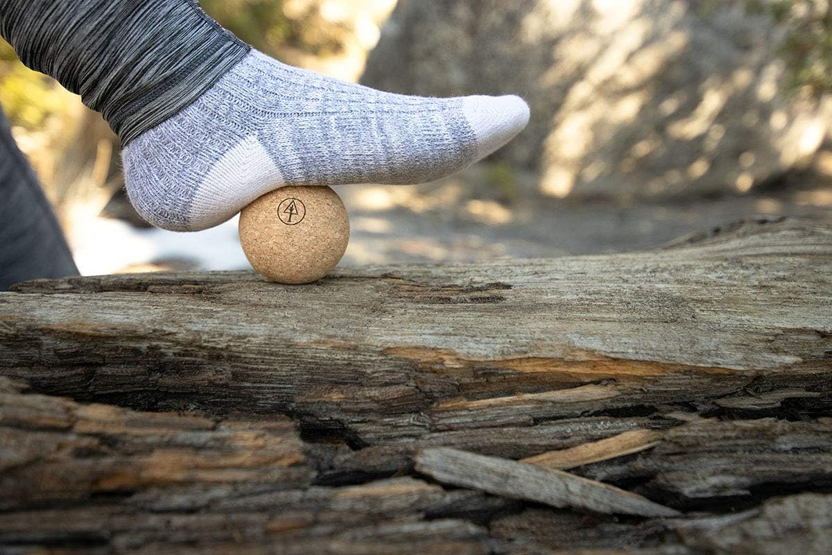 Travel Cork Massage Ball | Lightweight, Sustainable Alternative to Lacrosse Ball for Muscle Pain Relief (2 Piece Assortment, Sanded Cork)