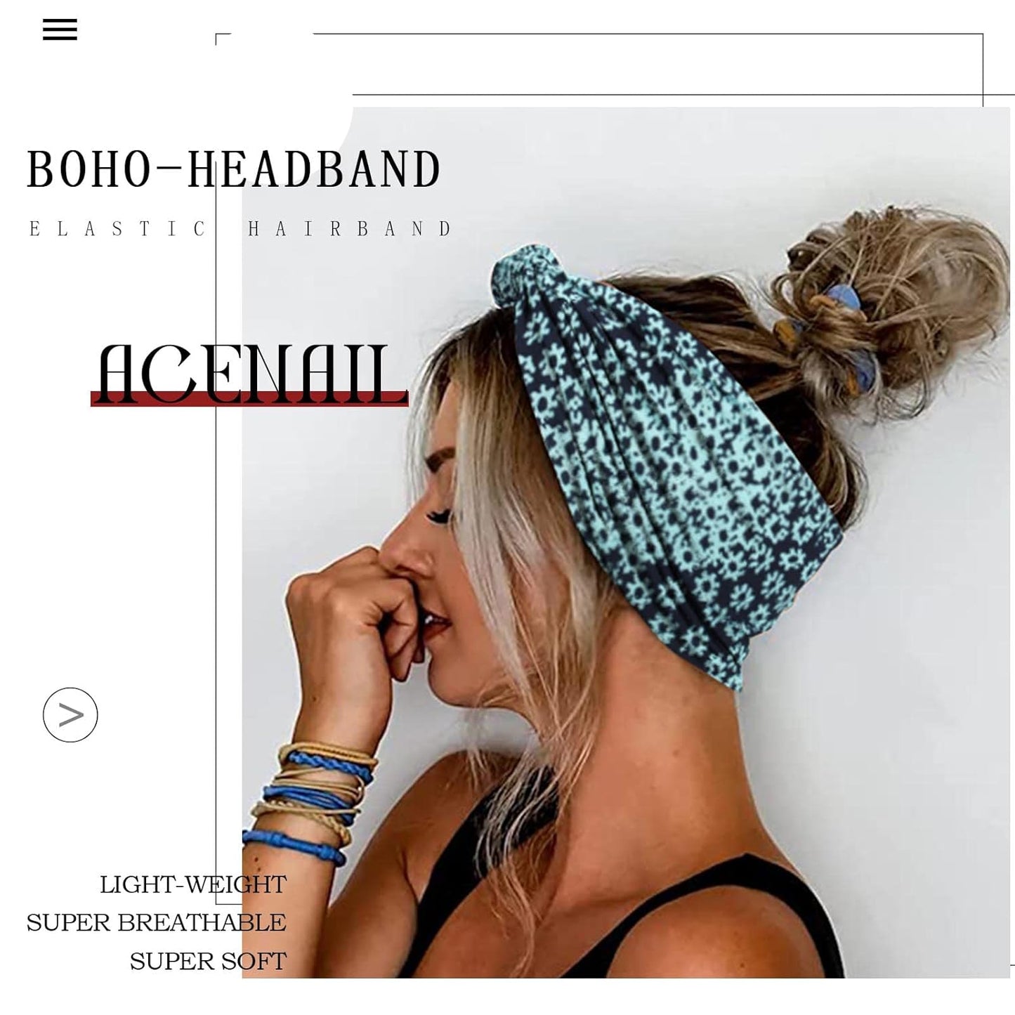Acenail Wide Headbands Knotted Turban Headband Elastic Non Slip Hairbands Floral Workout Head Bands Yoga Cotton Hair Scarfs Boho Head Wraps Fashion Hair Accessories for Women 4Pcs(Gorgeous)