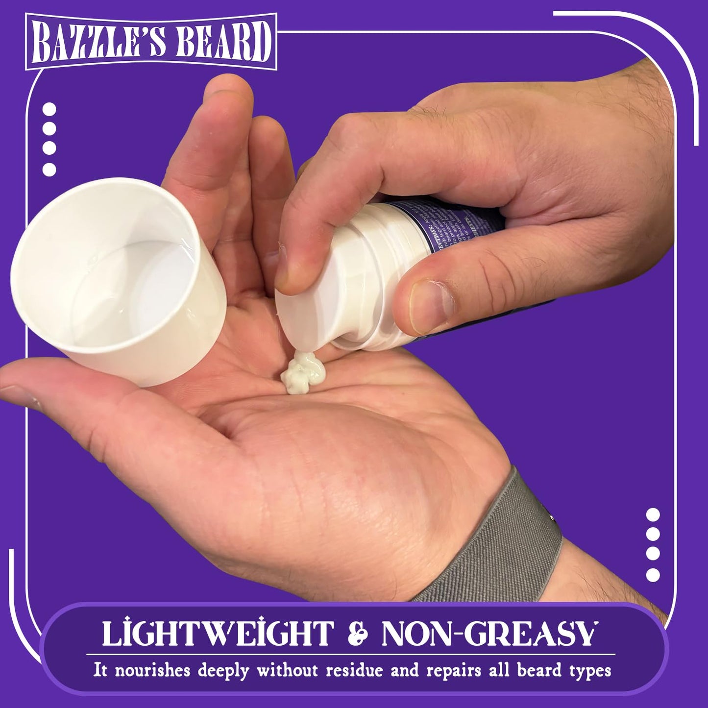 Bazzle's Beard Mask – Hydrating & Strengthening Mustache Conditioner Infused with Avocado Oil, Rejuvenating Beard Balm with Biotin for Hair Growth & Repair for Men, Facial Hair & Mustache Growth Balm