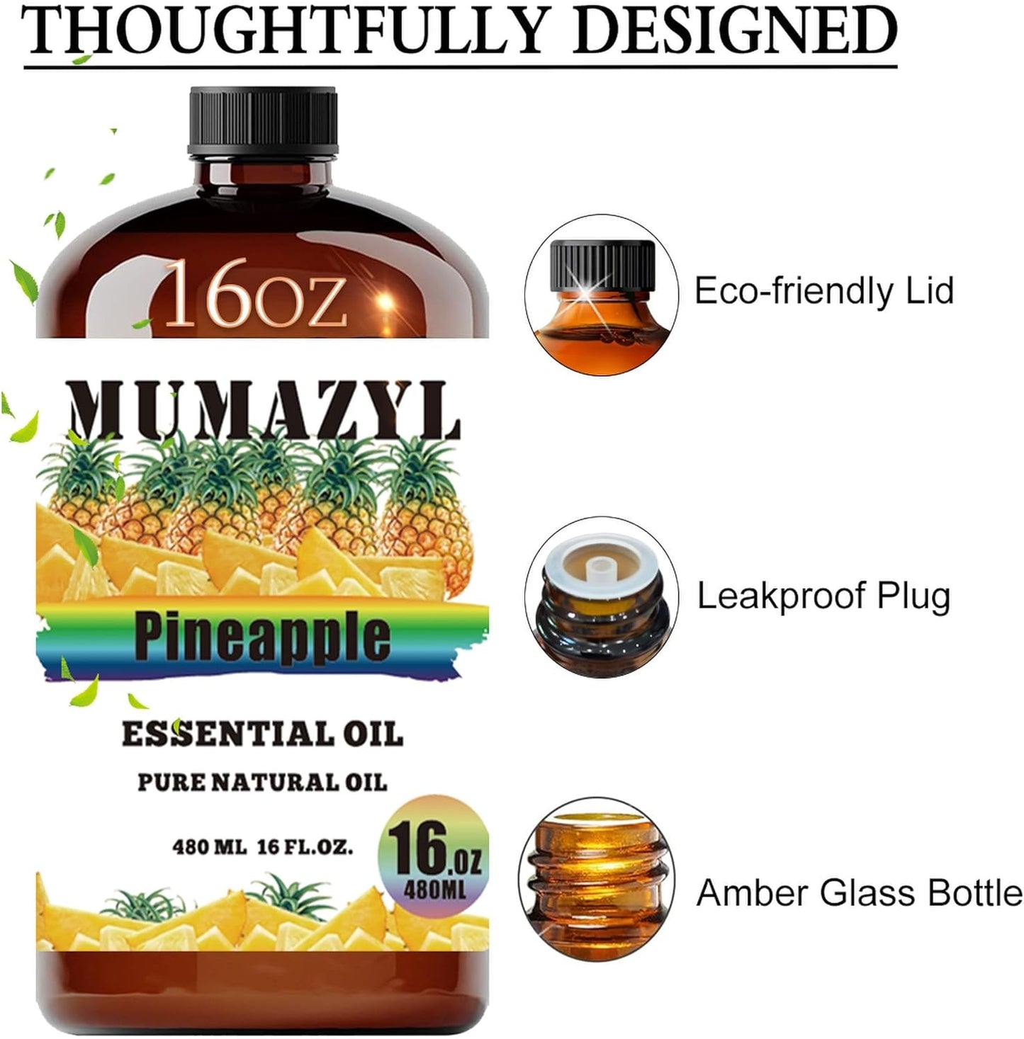 Pineapple Essential Oil, Pineapple Oil 16 Fl Oz 480ML for Diffuser Humidifier Yoga Cleaning DIY Candle Soap Making Essential Oils