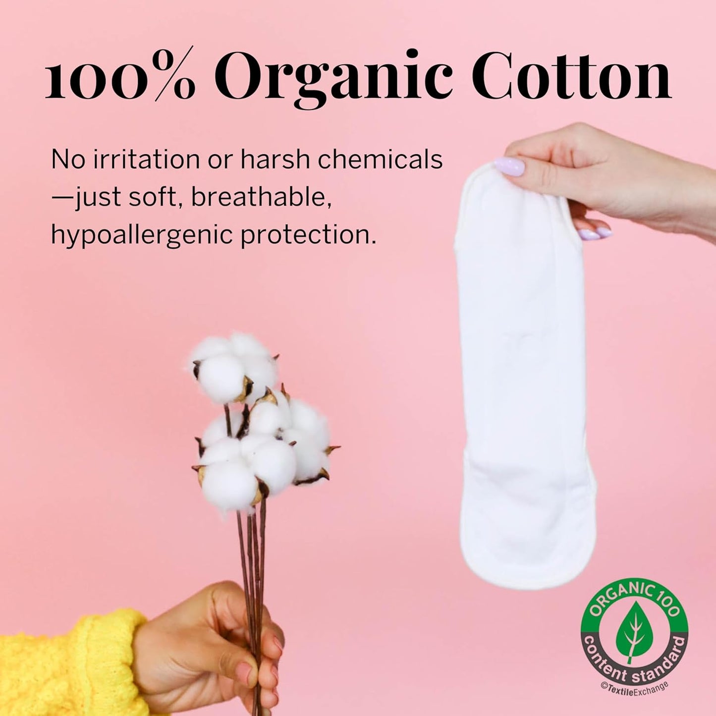 Pixie Cotton Cloth Pads - 100% Organic Reusable Cotton -Ranked 1 for Softest Menstrual Sanitary Napkins - Machine Washable & Includes Free Wet Bag - Menstrual Liner (Overnight)