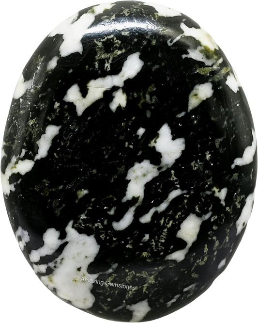Amazing Gemstone Black and White Tourmaline Crystals and Healing Stones - Large Palm Stone Crystals Piedra - Crystal for Good Luck, Positive Energy, Meditation - Unique Stocking Stuffers, Gifts Women