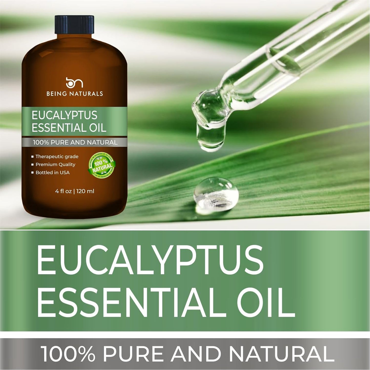 Eucalyptus Essential Oil - Huge 4 FL OZ - 100% Pure & Natural – Premium Natural Oil with Glass Dropper (Eucalyptus Oil)