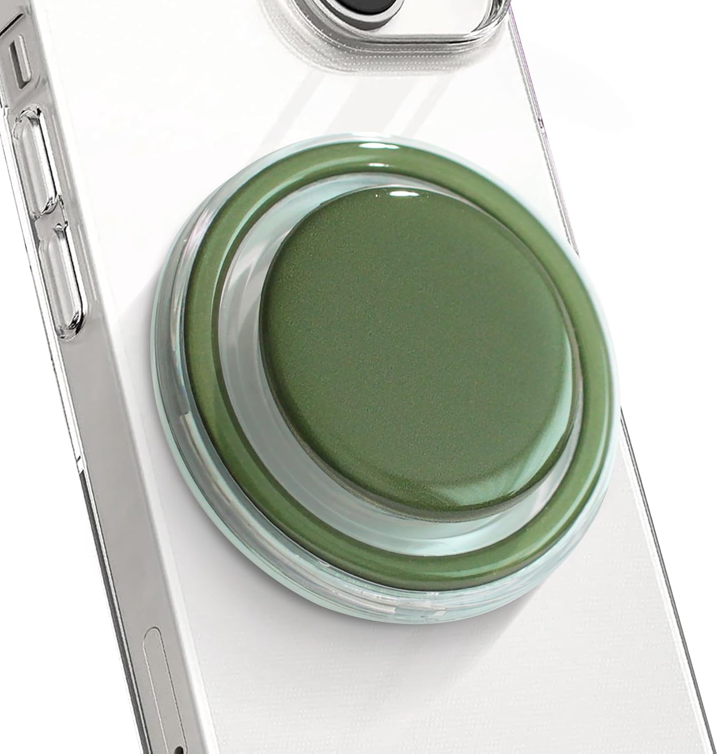 OnTheGrip Cute Solid Macaron Color Round Shape Collapsible Mobile Phone Grip Stand Holder for Smartphone Tablet Cell Phone Accessory (Jade Green)