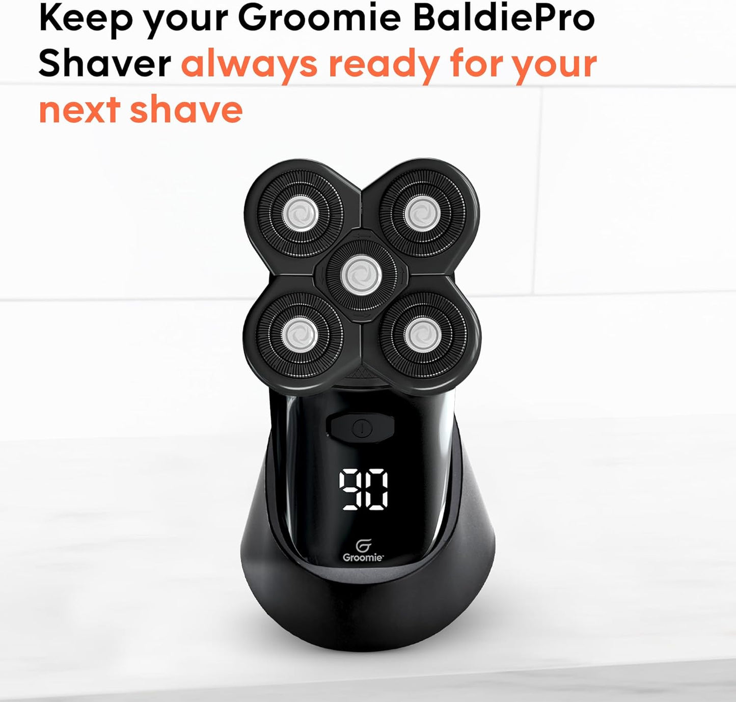 Groomie Charging Dock for BaldiePro Electric Head Shaver - Sleek Portable Charging Stand for Your Trimmer & Electric Hair Rotary Shaver - Mens Grooming Accessories