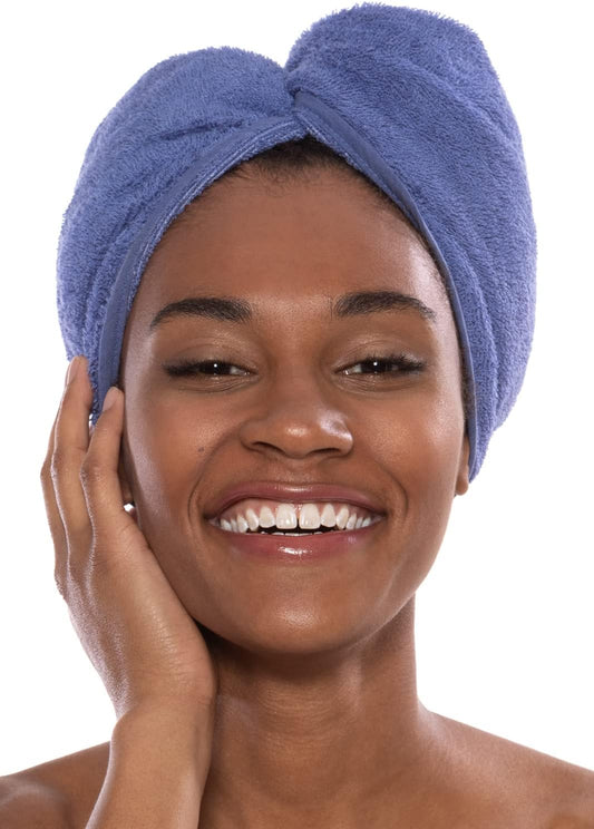 Texere Women's Bamboo Viscose Hair Towel (Tya, Kashmir Blue, U)