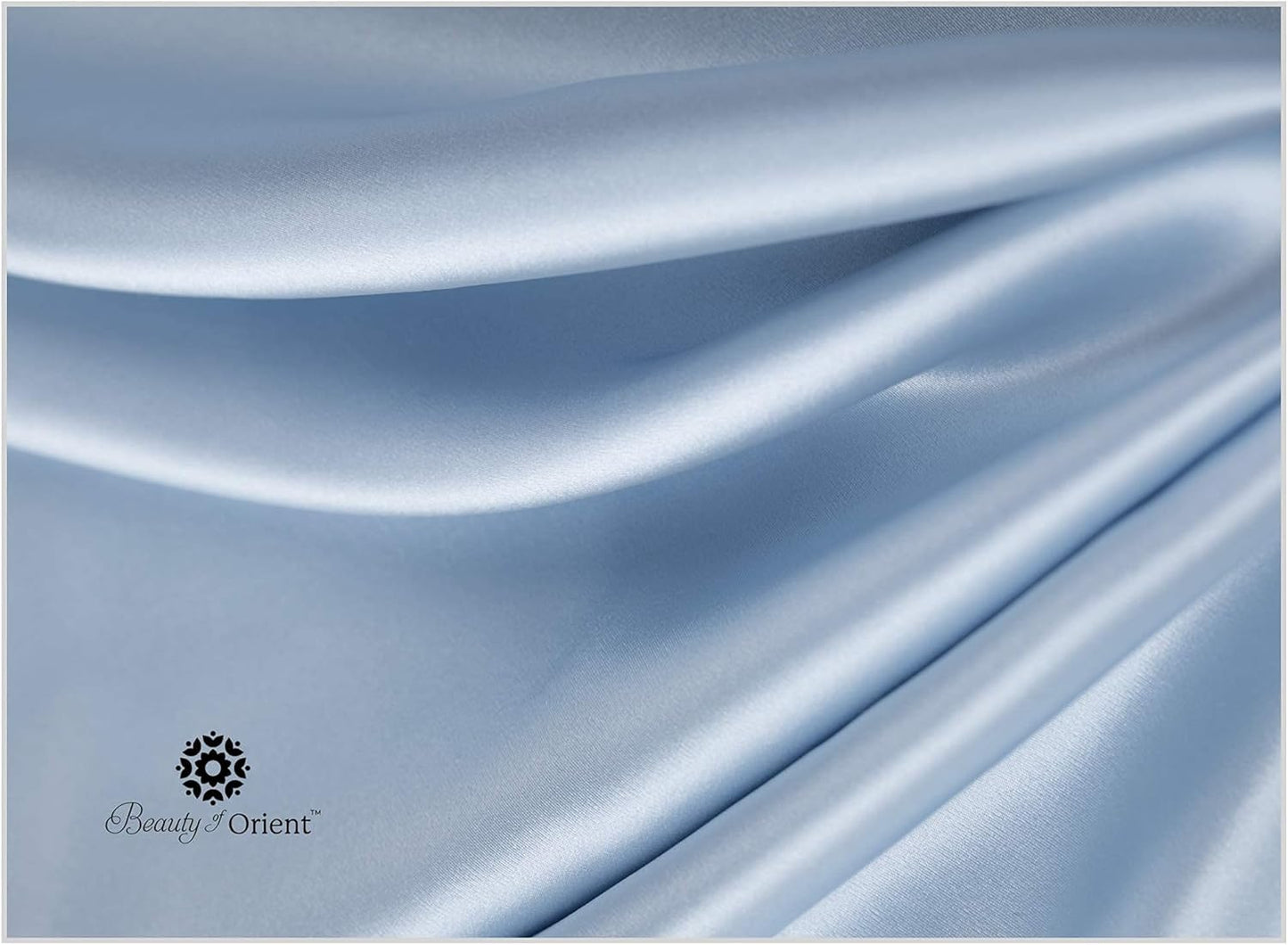 25 Momme Premium Mulberry Silk Pillowcase for Hair and Skin | Handcrafted Hypoallergenic & Anti-Acne Silk Pillow Cases with Zipper | King - 20" x 36", Frosty Blue