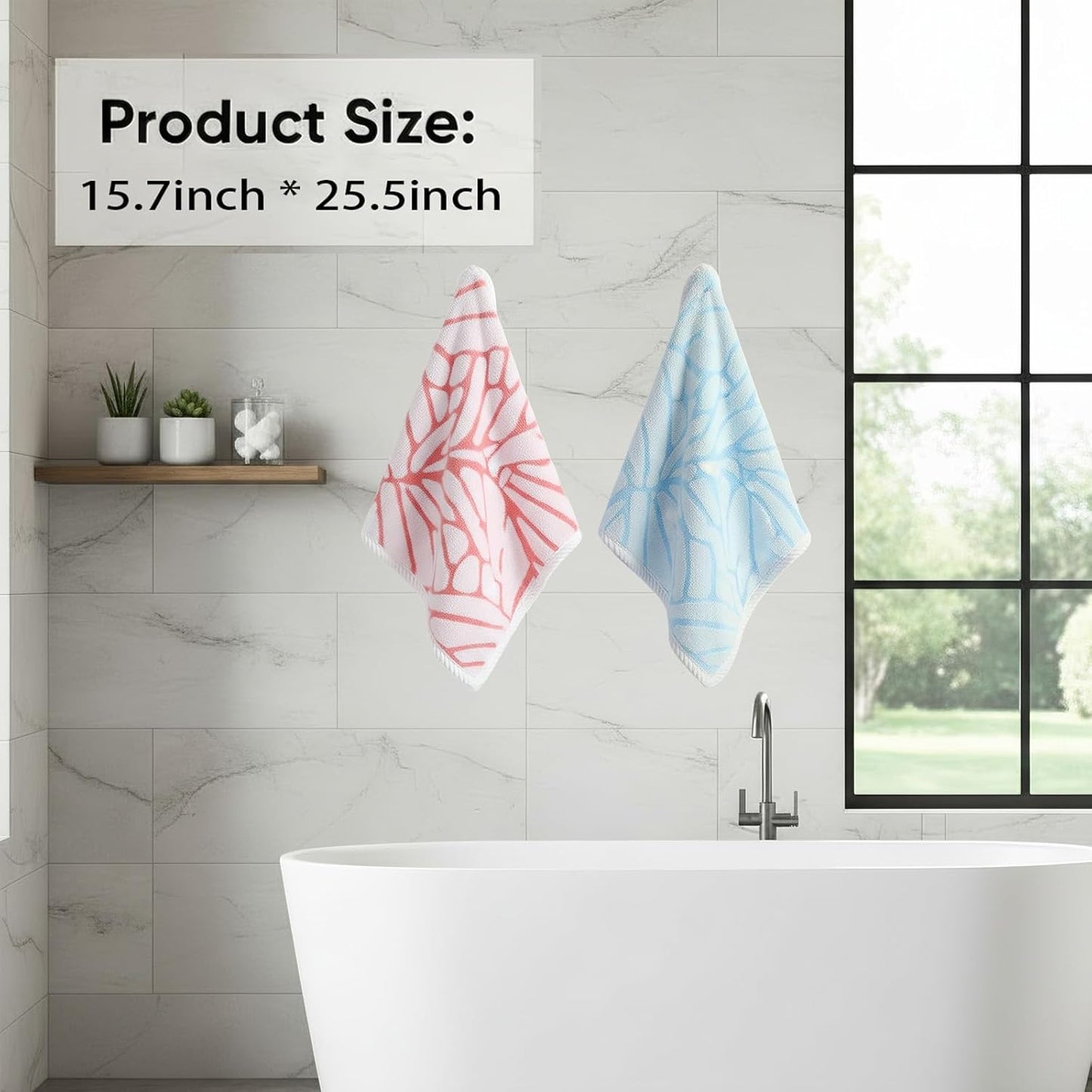 2-Pack Women's Microfiber Hair Towel Wrap: 50% Faster Drying, Ultra - Absorbent & Anti - Frizz for Long and Curly Hair! 16 * 26 Inches Oversized, Lightweight for Travel, Gym, Spa & Home Use