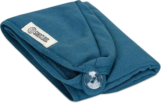 Sand Cloud Hair Towel Wrap for Women & Men, (Teal Blue, Terra) - 100% Turkish Cotton Quick Hair Drying Towel Wrap - Absorbent Half Terry Weave Hair Plop Head Towel Wrap with Binding Edge