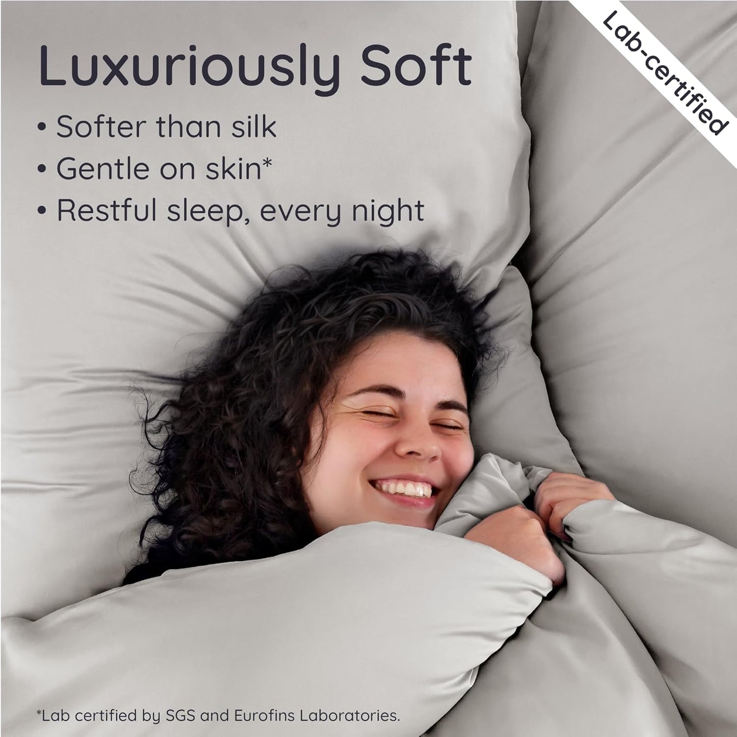 Bambaw 100% Viscose Derived from Bamboo Pillowcase Queen Size – Set of 2 Cooling Pillow Cases for Hair Protection, Envelope Pillow Cases Queen Size, Soft & Anti Acne Pillow Cases (Moonlight Gray)