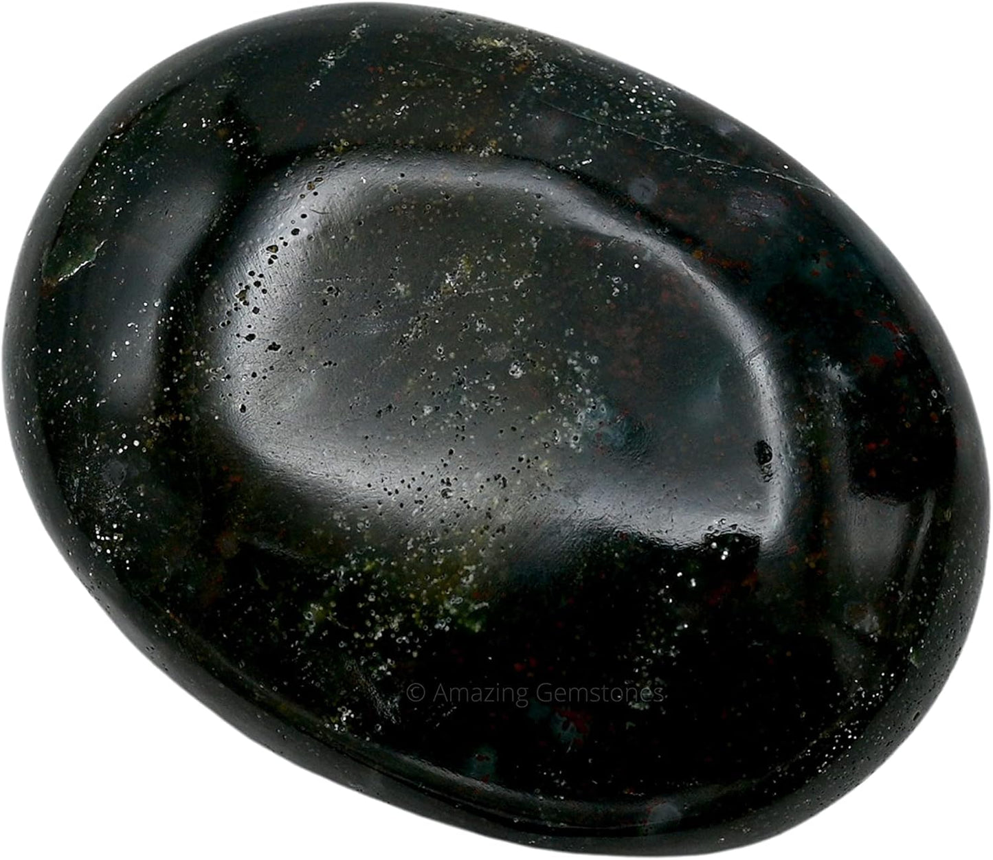 Amazing Gemstone Bloodstone Crystals and Healing Stones - Large Palm Stone Crystals Piedra - Crystal for Good Luck, Balanced Positive Energy, Meditation - Unique Stocking Stuffers and Gifts for Women