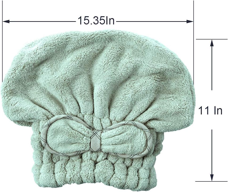 Jseng [New Upgrade] Microfiber Hair Drying Towel Cap, Extrame Soft & Ultra Absorbent, Fast Drying Hair Shower Cap for Girls and Women
