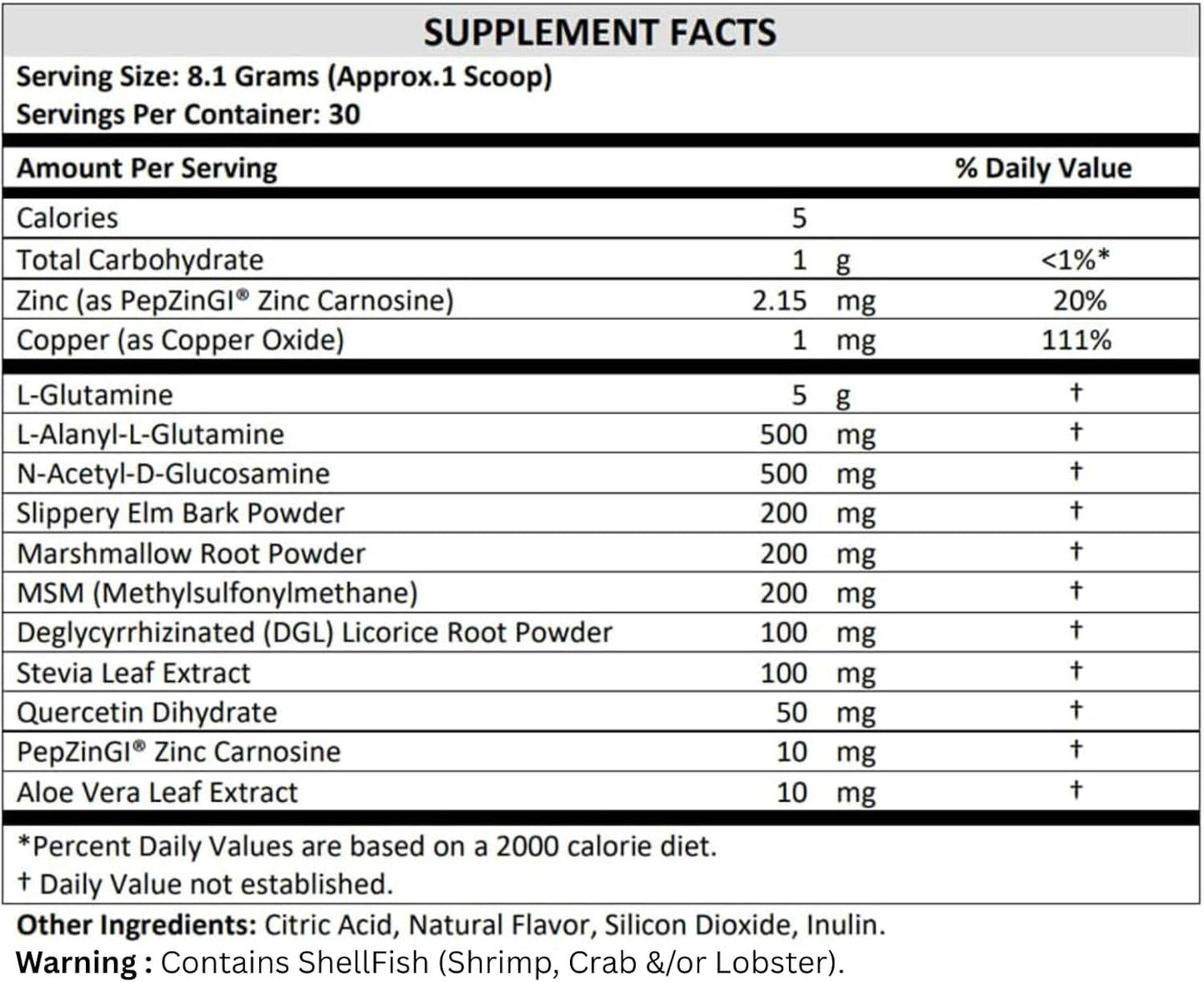 TERRA ORIGIN Healthy Gut Powder (Berry Flavor) |30-Servings with L-Glutamine, Zinc, Glucosamine, Slippery Elm Bark, Marshmallow Root and More!