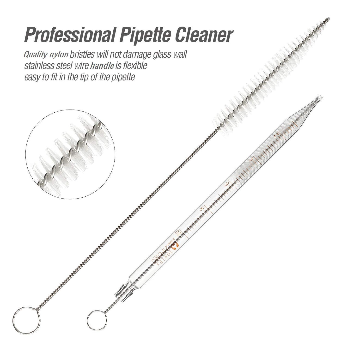 4Pcs Glass Graduated Dropper Pipette for Liquid Essential Oil, 10ml Lab Dropper Pipettes Transfer with Rubber Cap and 2Pcs Cleaning Brush