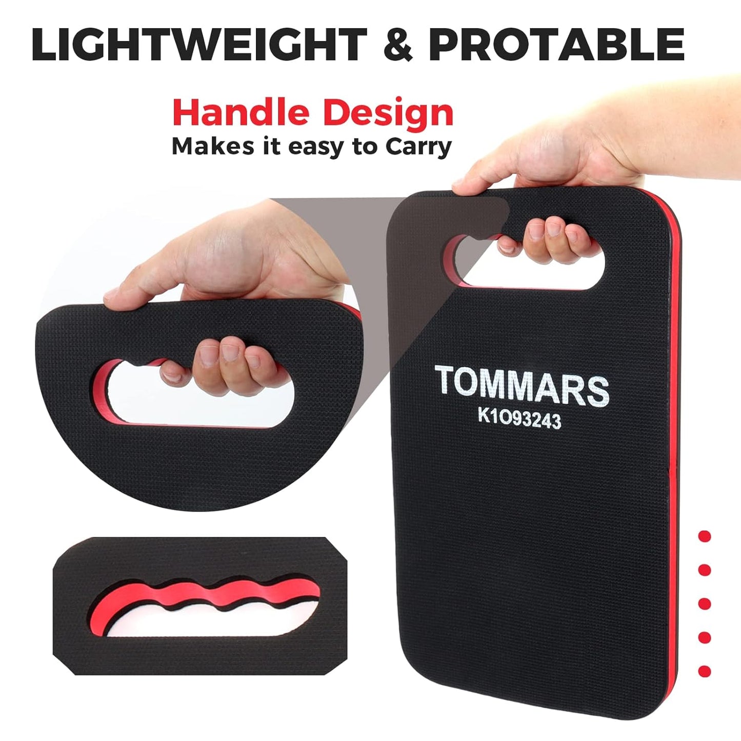 TOMMARS 0.9" Thick Kneeling Pad, Comfortable Foam Knee Pads Cushion Mat for Gardening, Yardwork, Workshop Repairing