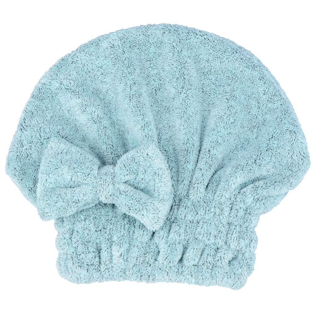 Microfiber Hair Drying Towels Head wrap with Bow-Knot Shower Cap Hair Turban hairWrap Bath Cap for Curly Long & Wet Hair Gift for Women