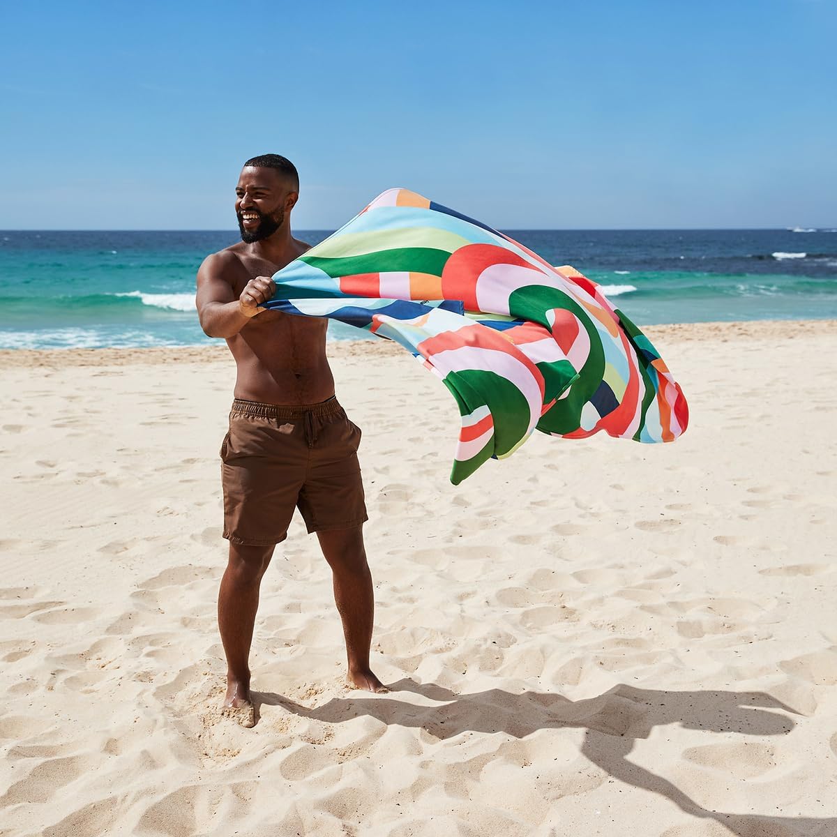 Dock & Bay Beach Towel - Quick Dry, Sand Free - Compact, Lightweight - 100% Recycled - Includes Bag - Fruit Loops - Extra Large (200x90cm, 78x35)