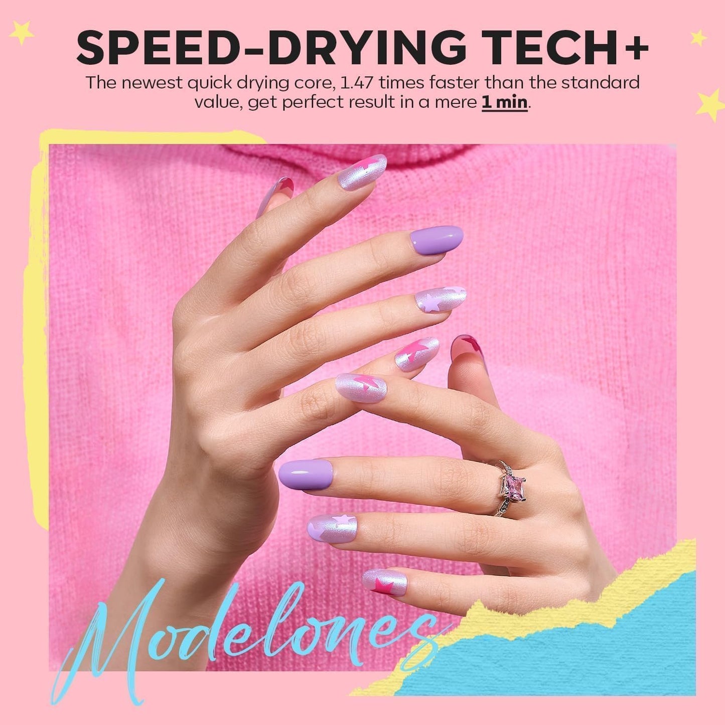 modelones Nail Polish Set, 12 Colors Spring Summer Blue Green Pink Nude Yellow Purple Pastel Quick Dry Mini Starter Kit Long Lasting Art DIY Manicure Set at Home for Women Girls ﻿