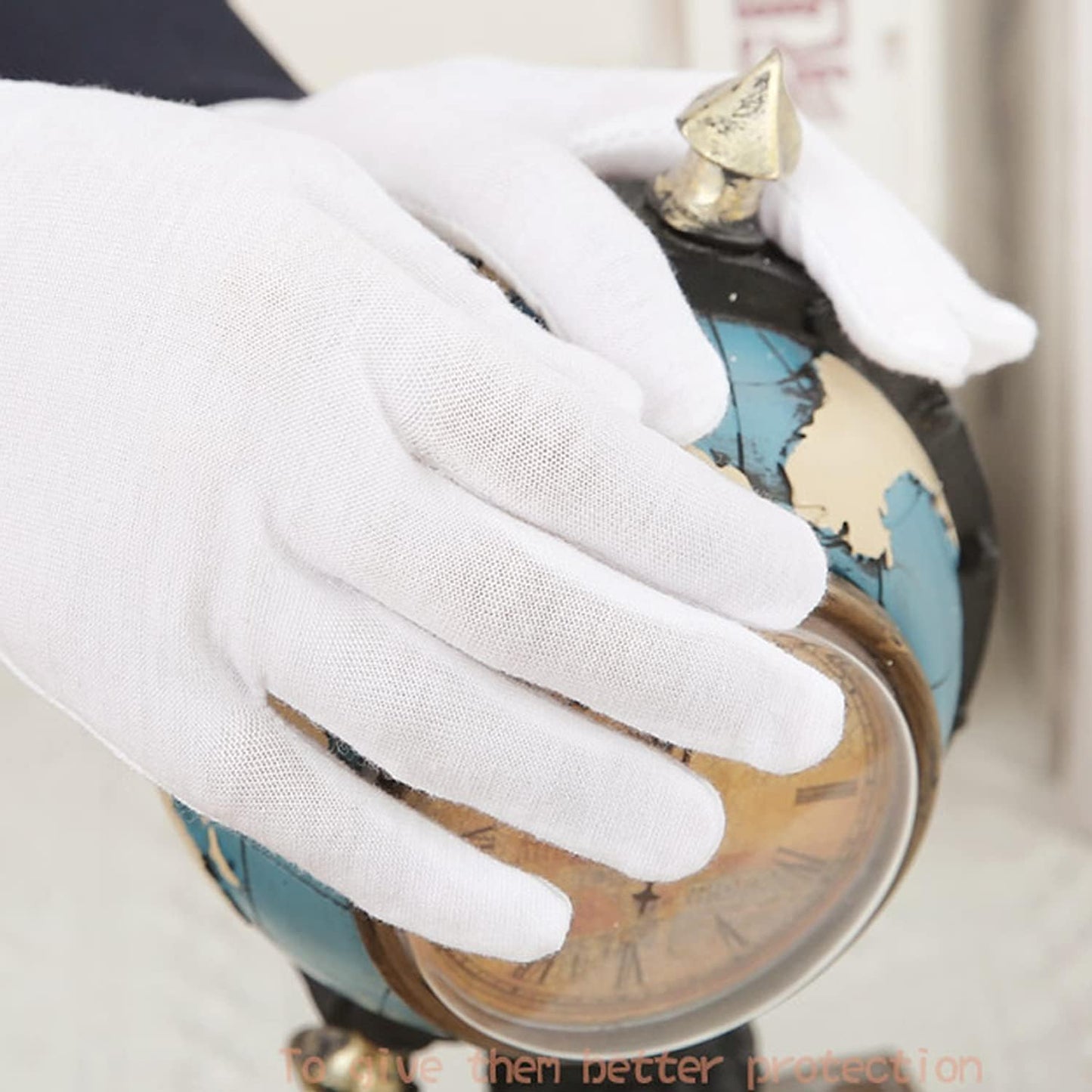 24pcs Unisex Soft White Cotton Gloves for Eczema, Moisturizing Dry Hands, Inspection (Large)