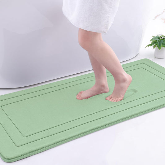 Arotive Memory Foam Bathroom Rug Mat 54x24, Ultra Soft and Absorbent Bath Mat, Machine Wash Dry, Comfortable Bath Rug Carpet for Bathroom Floor, Tub and Shower, Sage Green